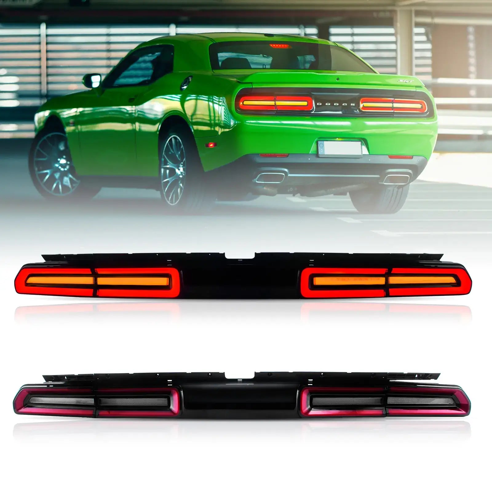 08-14 Dodge Challenger 3th Gen (LC) Pre-Facelift Vland bakljus med Amber sekventiell blinkers - 15