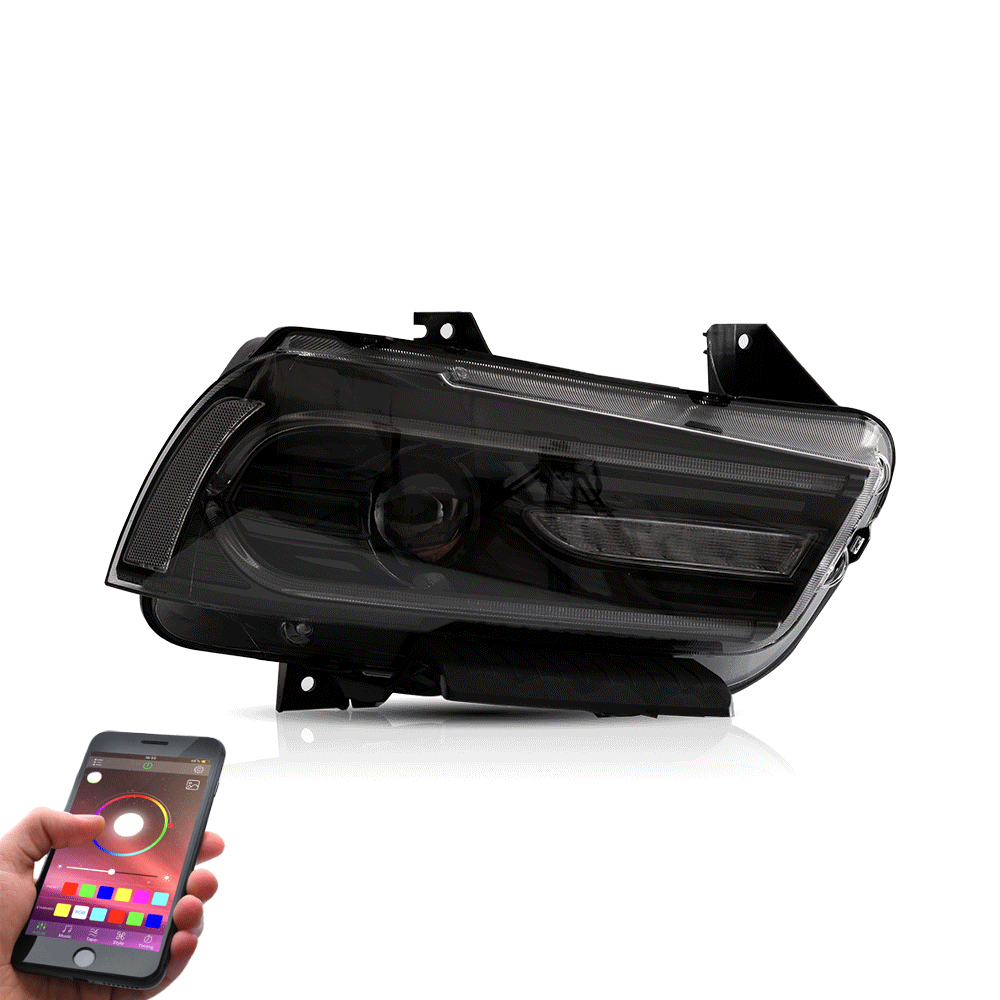 VLAND Carlamp Led strålkastare Compatible med Dodge Charger 2011-2014 (RHD and LHD Versions) - 7