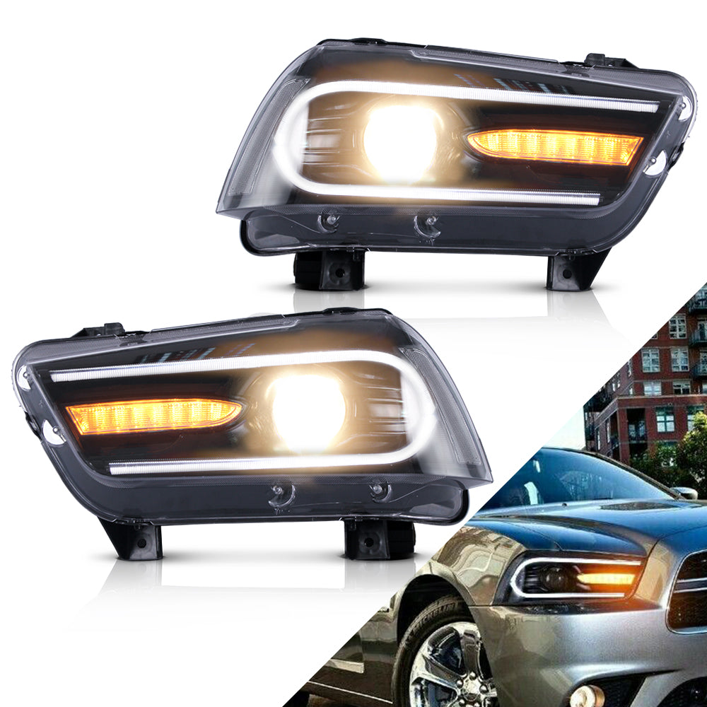 VLAND Carlamp Led strålkastare Compatible med Dodge Charger 2011-2014 (RHD and LHD Versions) - 2