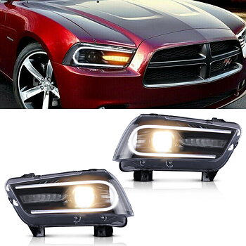 VLAND Carlamp Led strålkastare Compatible med Dodge Charger 2011-2014 (RHD and LHD Versions)