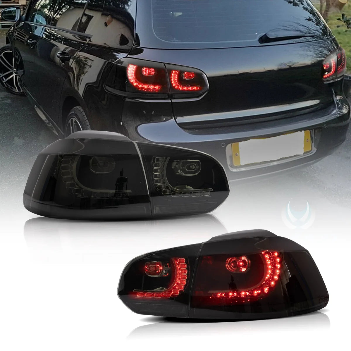 08-12 VW Golf Mk6 Vland LED Aftermarket bakljus med Amber sekventiell blinkers [E-mark] - 6