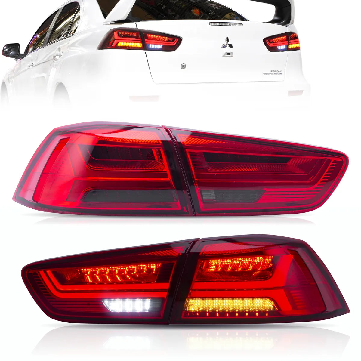 08-17 Mitsubishi Lancer & EVO X Vland LED bakljus med sekventiell blinkers - 7