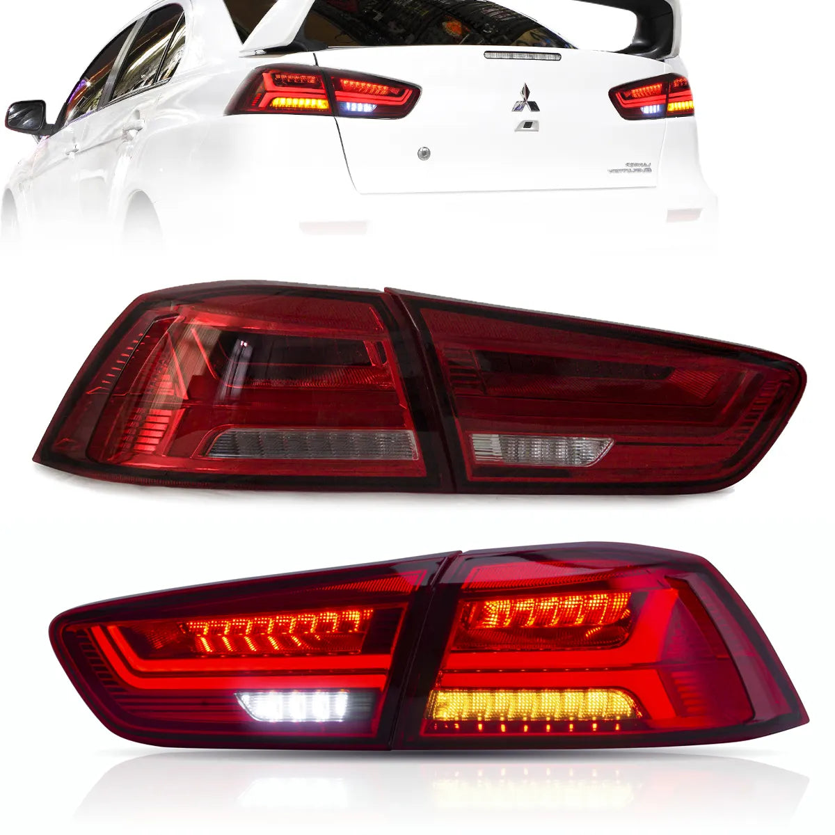 08-17 Mitsubishi Lancer & EVO X Vland LED bakljus med sekventiell blinkers - 5