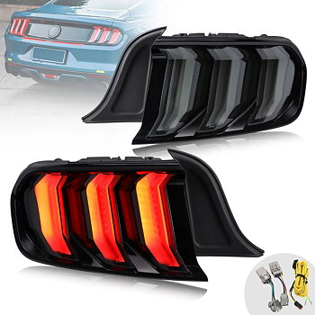15-23 Ford Mustang 6th Gen (S550) Vland LED bakljus med 5 modes sekventiell blinkers [E-mark]