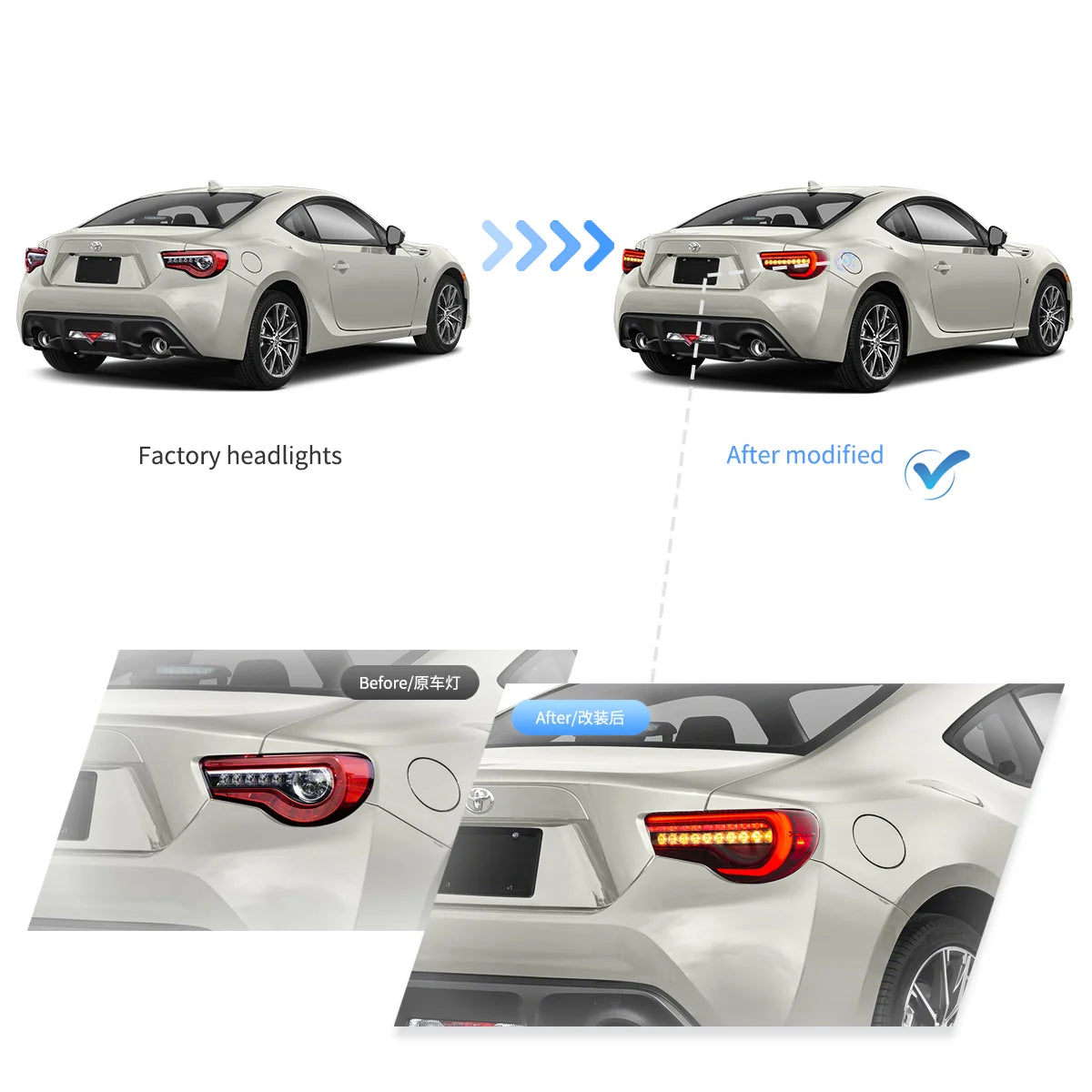 12-20 Toyota 86 GT86 13-20 Subaru BRZ 13-20 Scion FR-S Full LED bakljus w/ Sequential Indicators Turn-Vland - 10