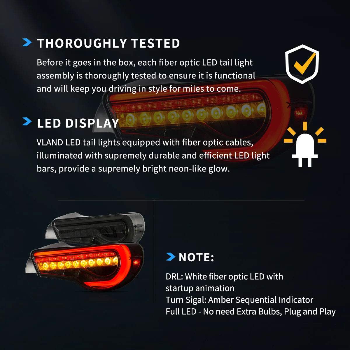 12-20 Toyota 86 GT86 13-20 Subaru BRZ 13-20 Scion FR-S Full LED bakljus w/ Sequential Indicators Turn-Vland - 13