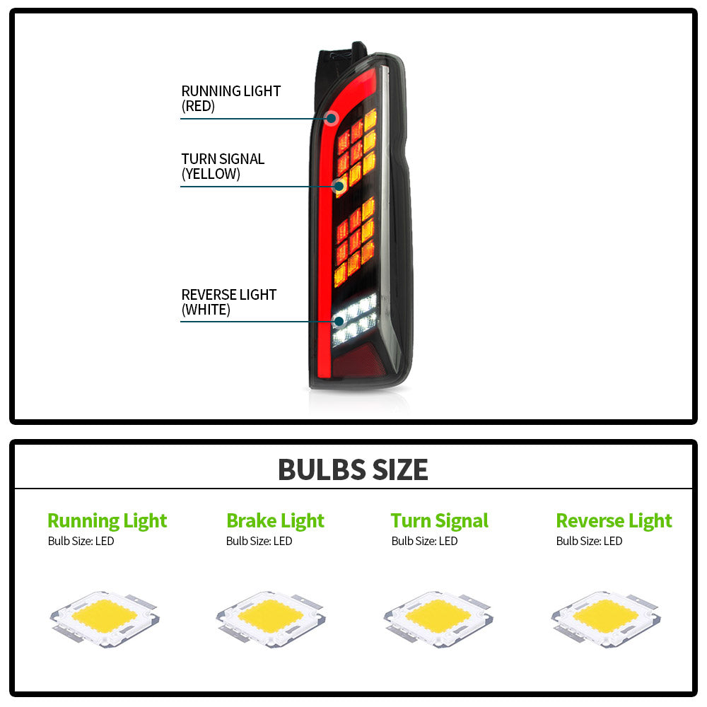 VLAND Carlamp LED bakljus för Toyota Hiace 2005-2018 - 4