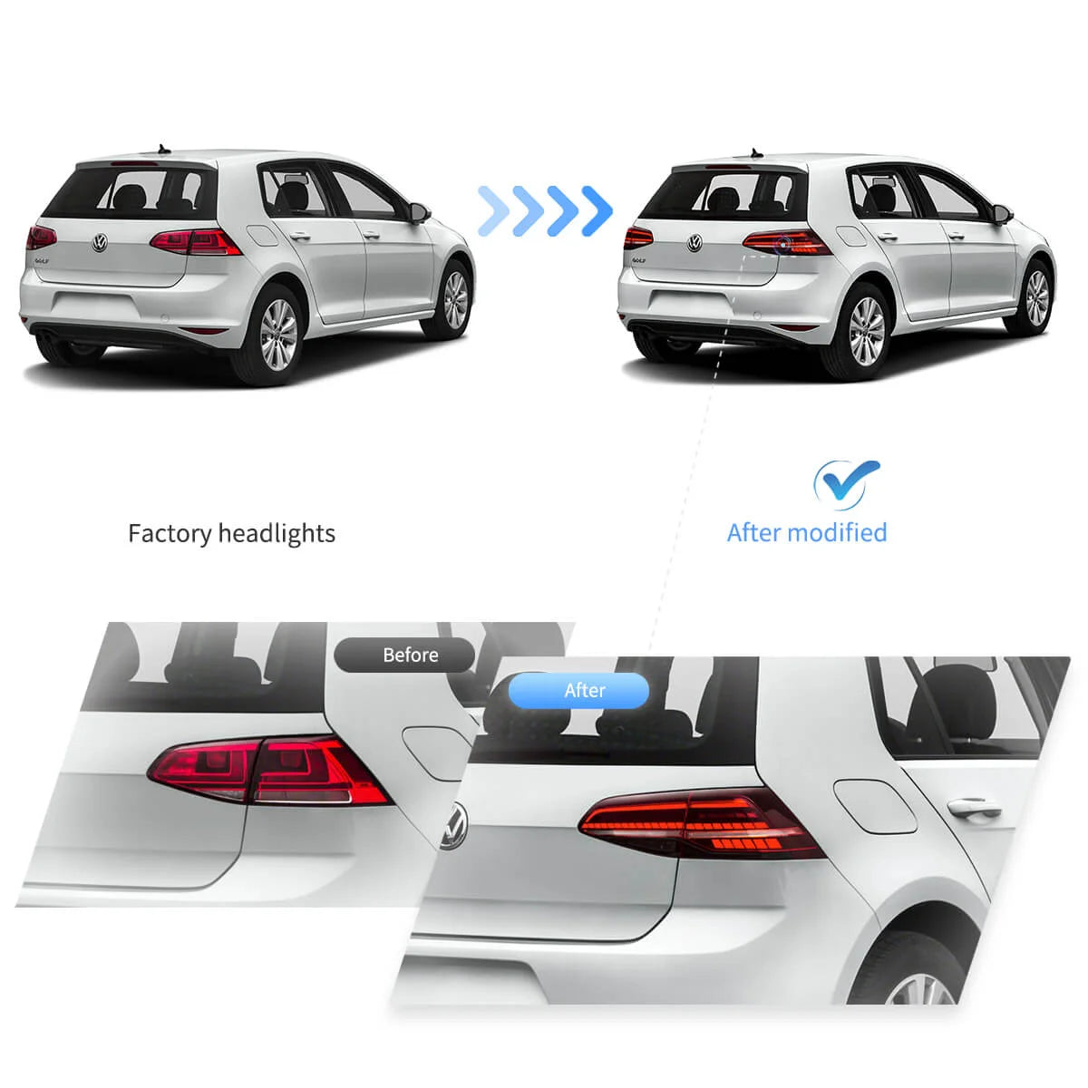 13-21 VW Golf MK7 MK7.5 Hatchback Vland LED bakljus [E-mark] - 9