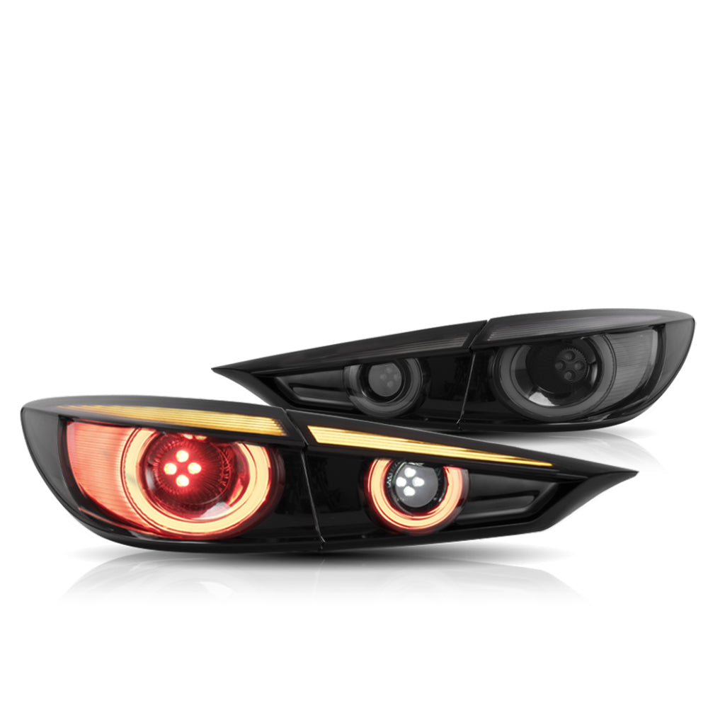 VLAND Carlamp Full LED bakljus för Mazda 3 Axela Sedan 2014-2018 (sekventiell blinkerss w/ Dynamic Welcome Lighting)