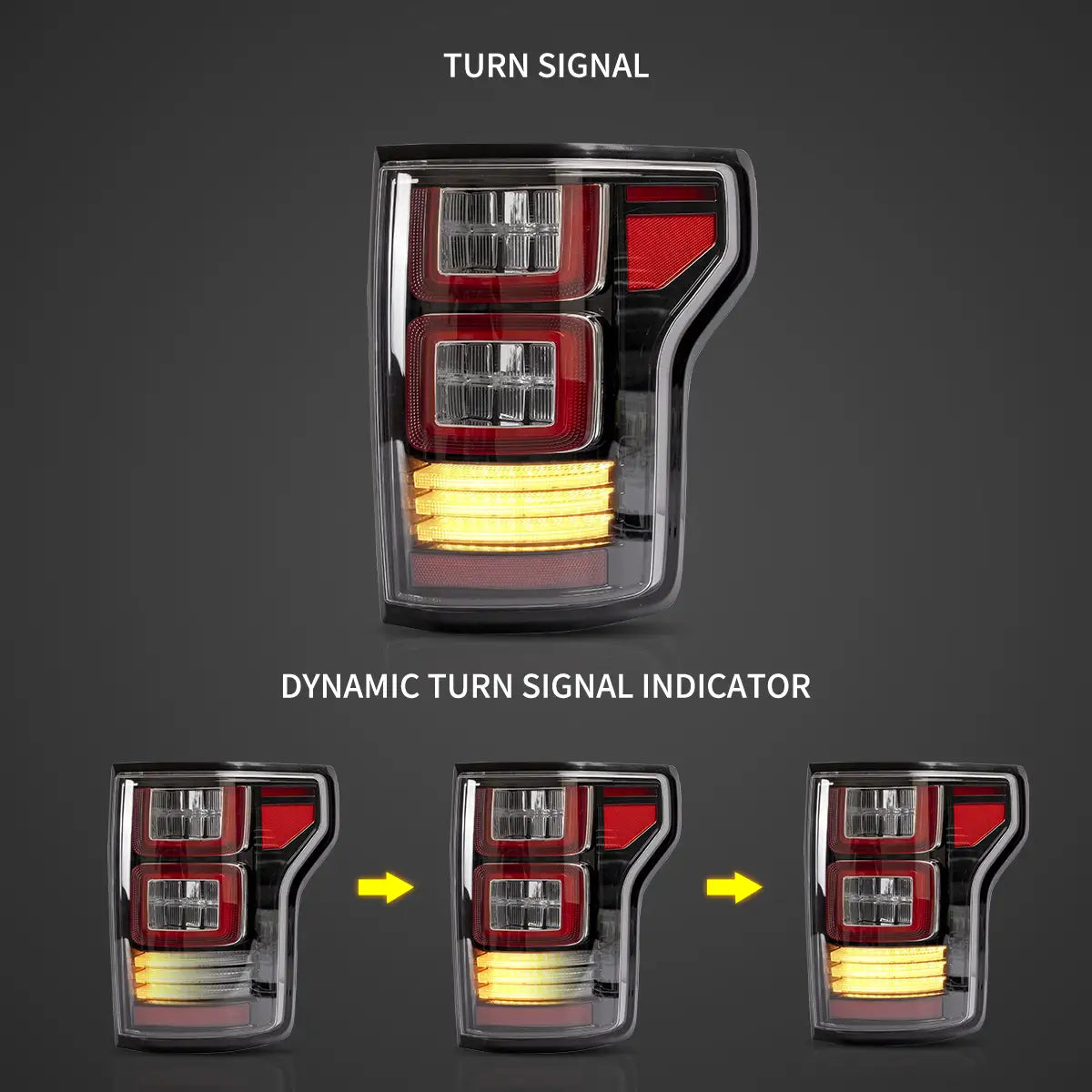 15-20 Ford F150 13th Gen Vland LED bakljus med Amber sekventiell blinkers [E-mark] - 4