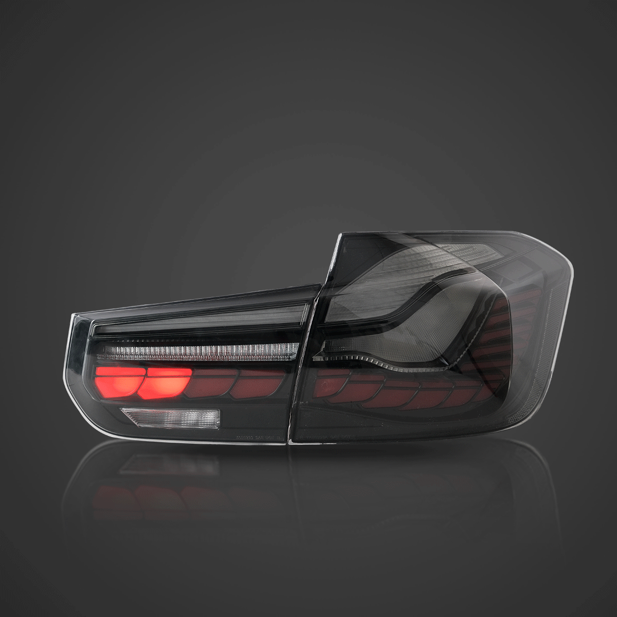 12-19 BMW 3 serie sjätte generationen (F30 F80) VLAND OLED bakljus med dynamisk startanimation (GTS stil) [E-märkt] - 2