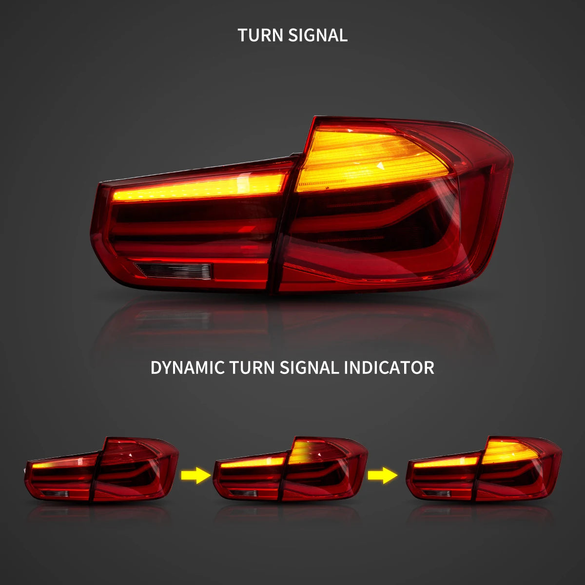 2012-2018 BMW F30 F80 M3 3-serie VLAND LED bakljus med sekventiell blinkers [E-märkt] - 5