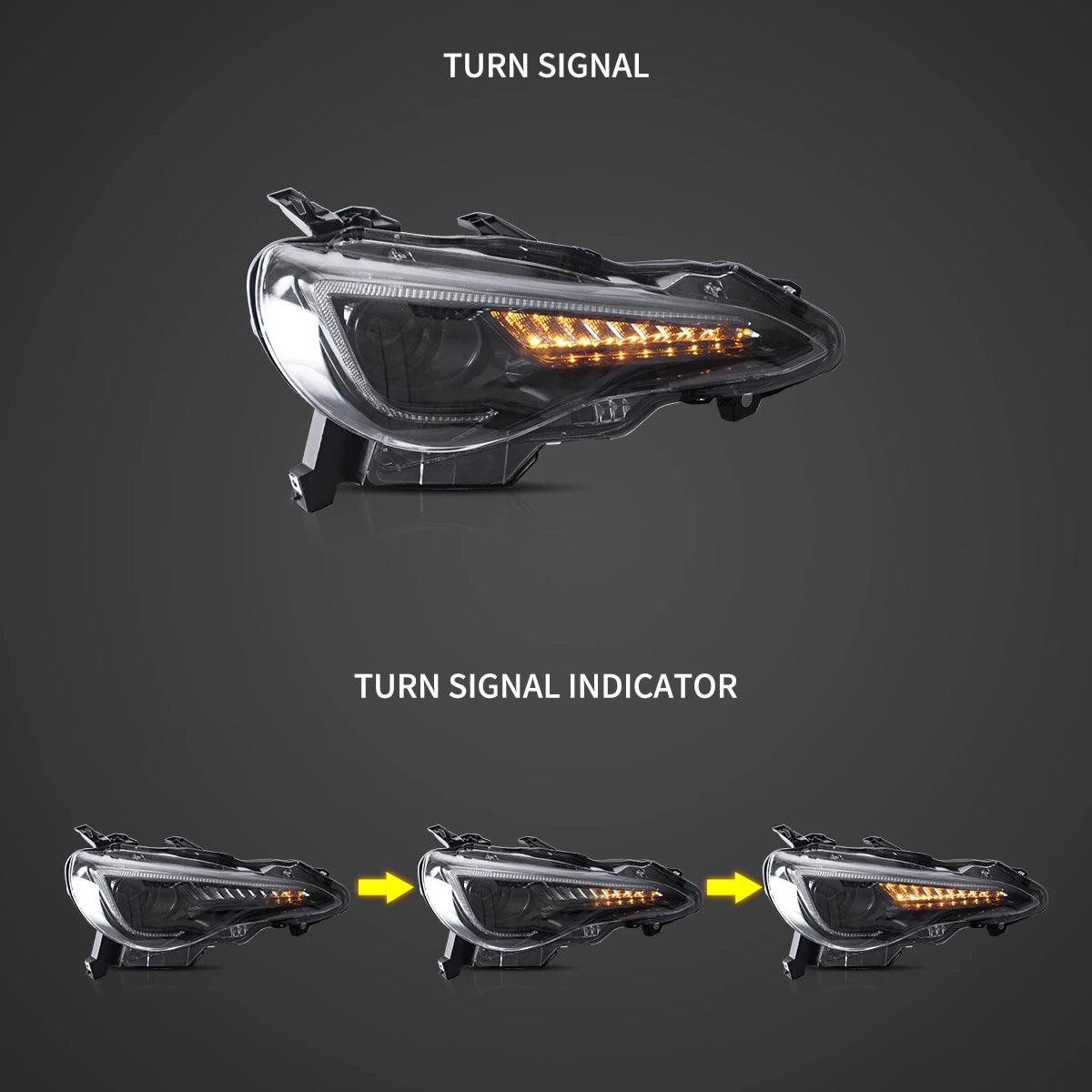 12–21 Toyota 86/GT86, Subaru Brz, Scion Frs Vland Upgrade Full LED Dual Beam Projector strålkastare[E-mark] - 3