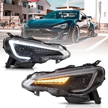12–21 Toyota 86/GT86, Subaru Brz, Scion Frs Vland Upgrade Full LED Dual Beam Projector strålkastare[E-mark]