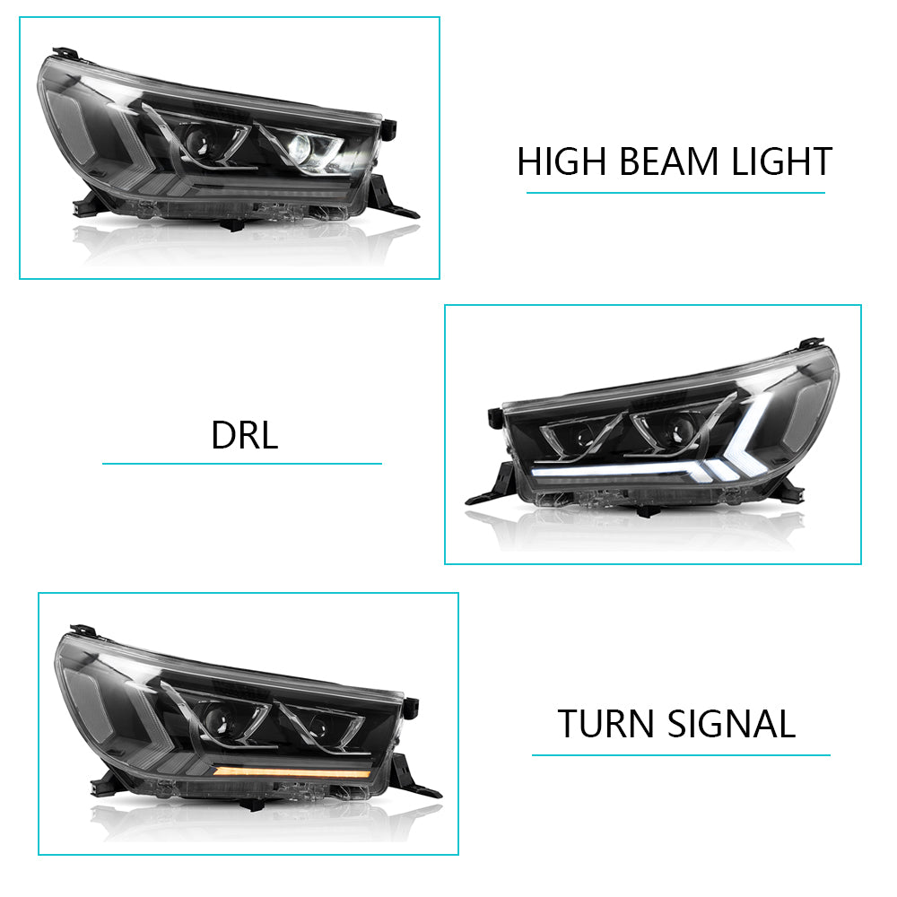 VLAND LED strålkastare för Toyota Hilux Vigo Revo 2015-2020 - 7
