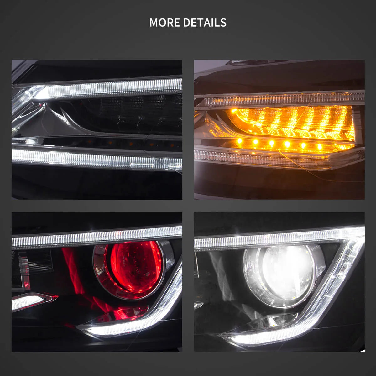 09-17 VW Polo MK5 Vland Dual Beam Projector Aftermarket strålkastare med Demon Eyes Black E-mark - 6