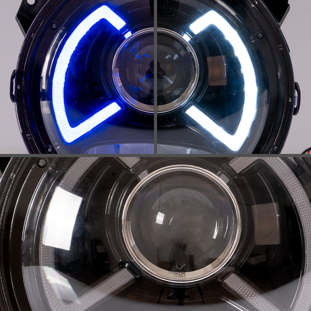 VLAND Jeep Wrangler 2018 och framåt Full-LED dubbelljus projektor strålkastare med blå DRL - 9