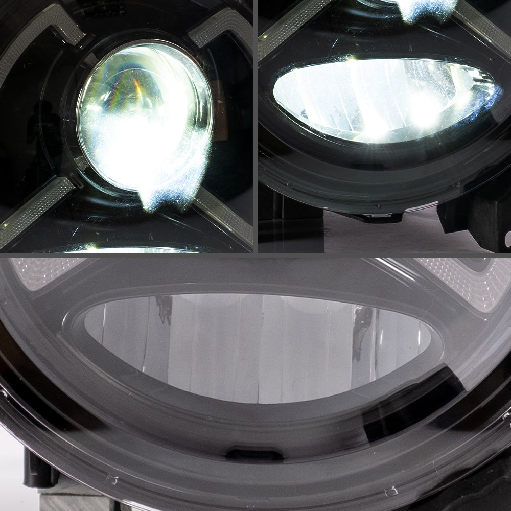 VLAND Jeep Wrangler 2018 och framåt Full-LED dubbelljus projektor strålkastare med blå DRL - 10