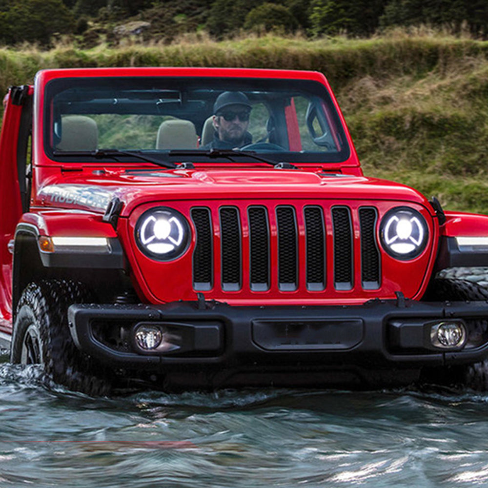 VLAND Jeep Wrangler 2018 och framåt Full-LED dubbelljus projektor strålkastare med blå DRL - 11