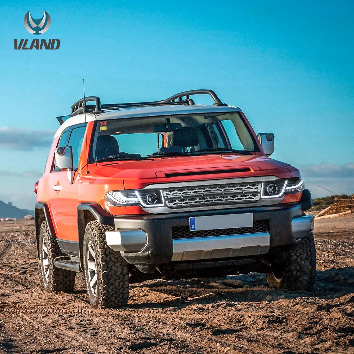 06-22 Toyota FJ Cruiser XJ10 Vland Dual Beam Projector strålkastare med Grille - 7