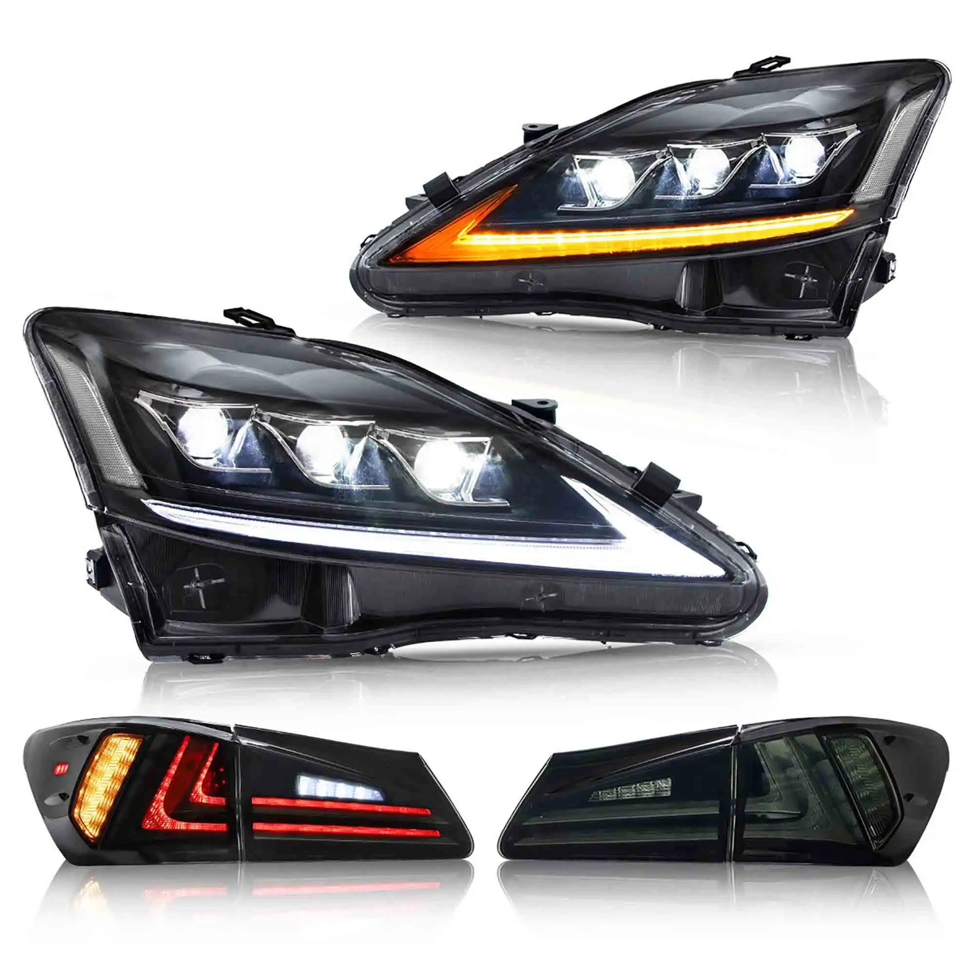 2006-2014 Lexus IS250 IS350 IS F VLAND strålkastare + LED bakljus Set Kits - 4