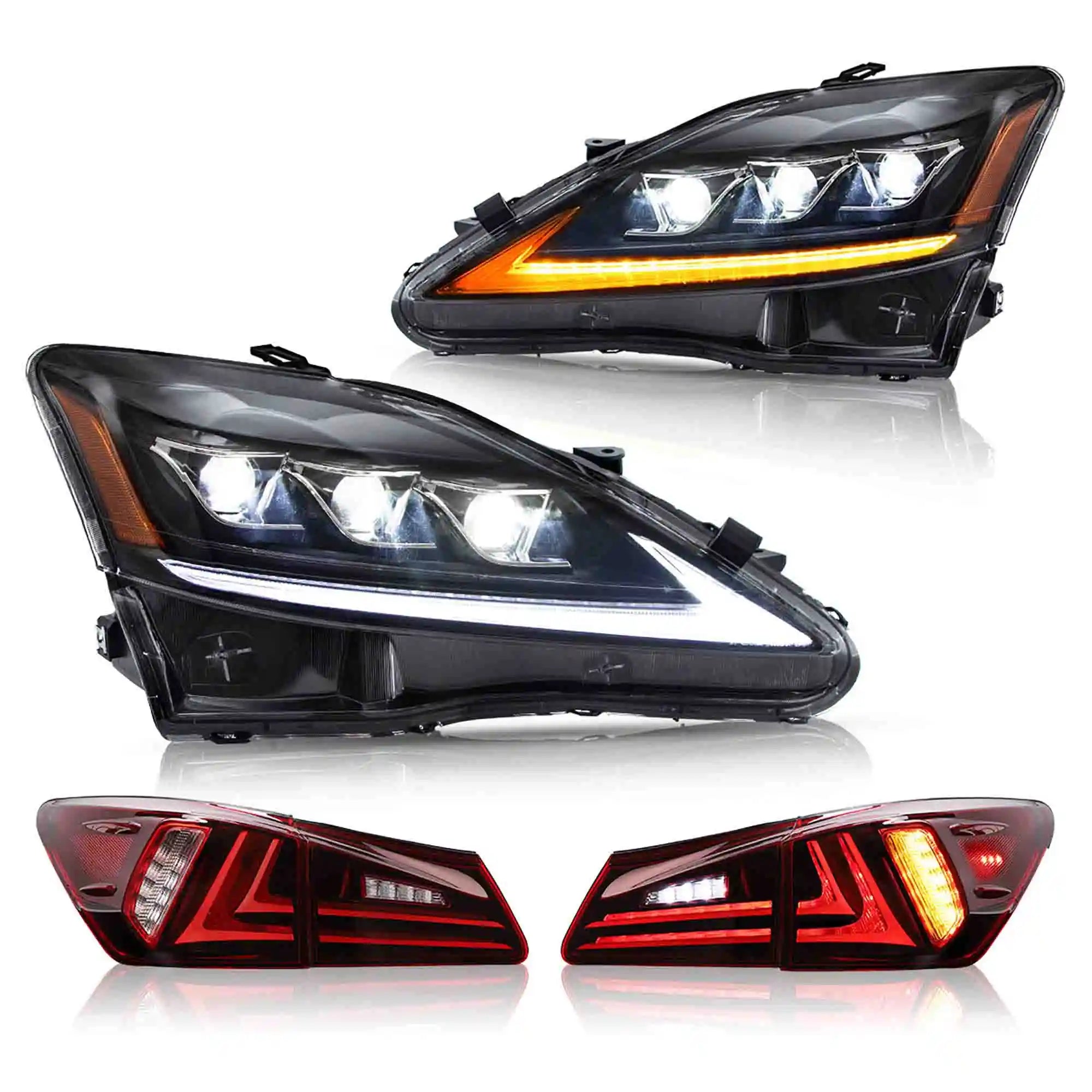 2006-2014 Lexus IS250 IS350 IS F VLAND strålkastare + LED bakljus Set Kits - 2