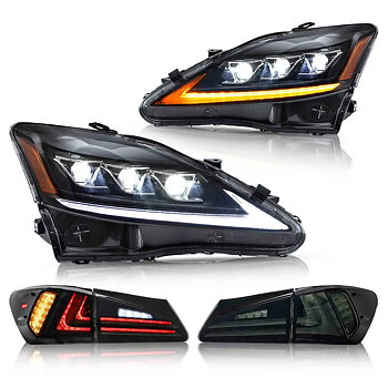 2006-2014 Lexus IS250 IS350 IS F VLAND strålkastare + LED bakljus Set Kits