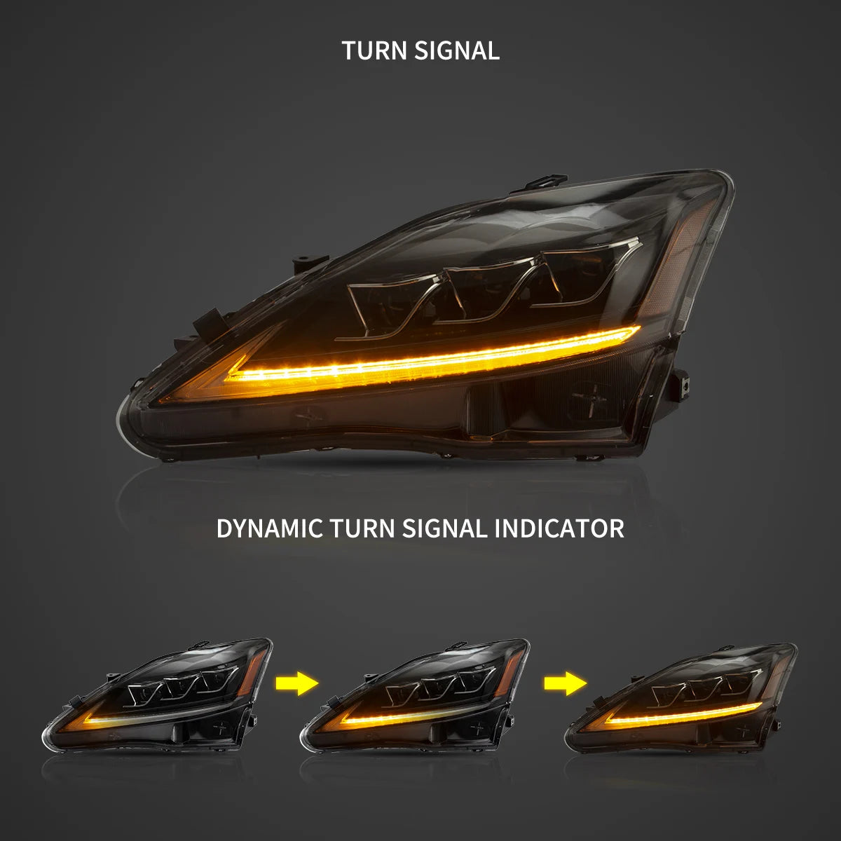 06-12 Lexus IS250/IS250C/IS350/IS220d & 08-14 ISF(XE20) Vland Matrix Projector strålkastare E-mark - 9