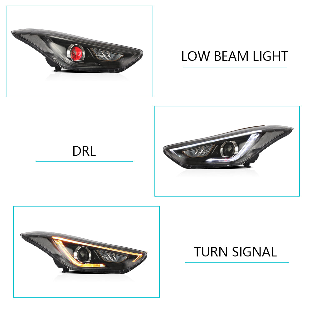 VLAND Carlamp Projector strålkastare för Hyundai Elantra (Avante MD) 2011-2015 - 7