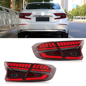 VLAND Carlamp bakljus för Honda Accord 10th 2018-up w/sequential indicators Red Lens