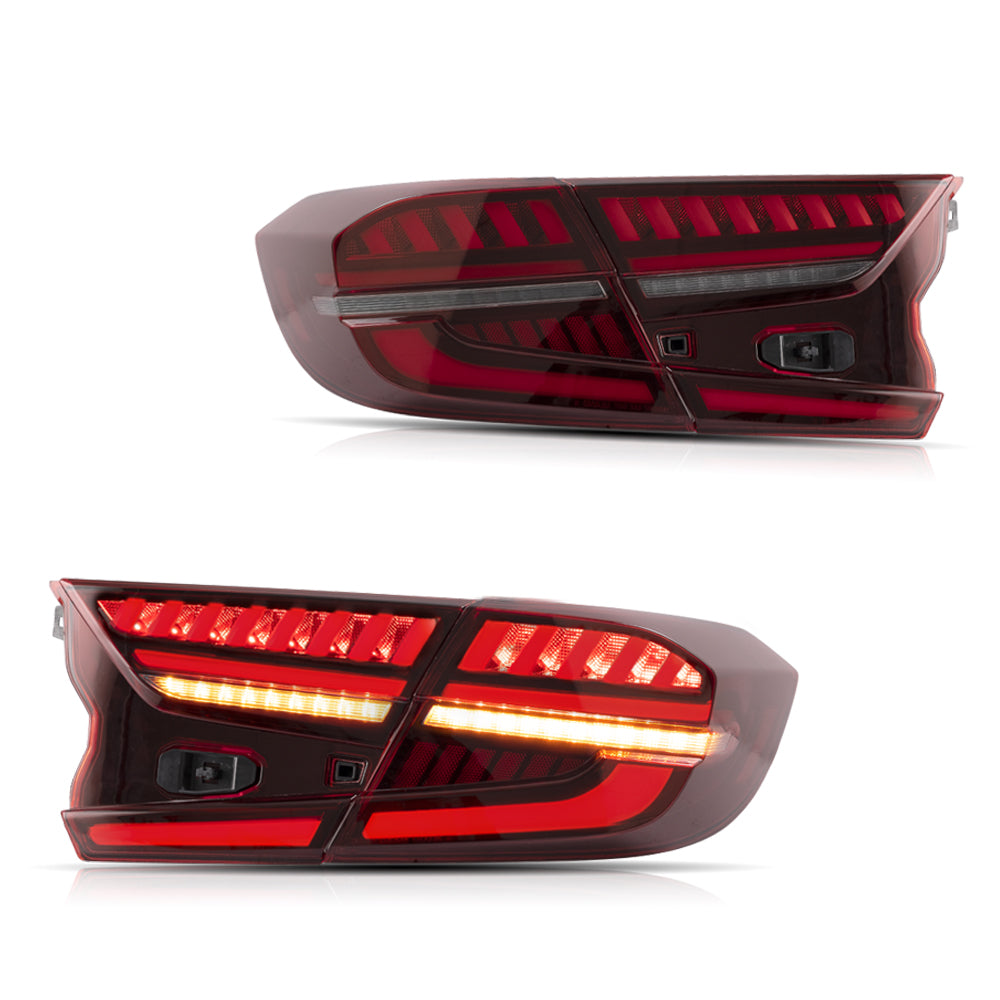 VLAND Carlamp bakljus för Honda Accord 10th 2018-up w/sequential indicators Red Lens - 3