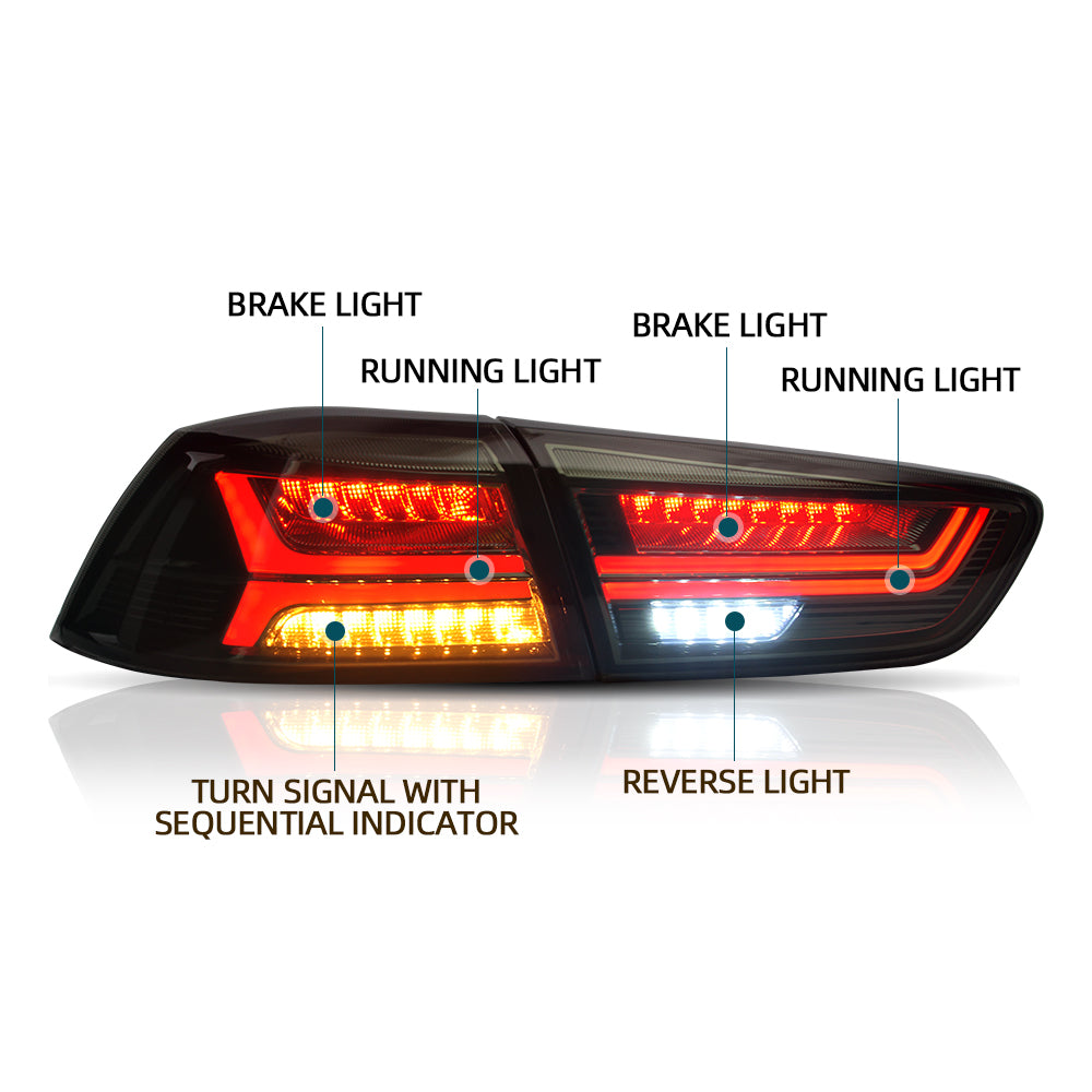 VLAND LED strålkastare+bakljus för Mitsubishi Lancer 2008-2017 - 9