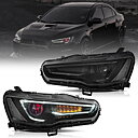 08-17 Mitsubishi Lancer / Evo X Vland Dual Beam Projector strålkastare med Demon Eyes Black