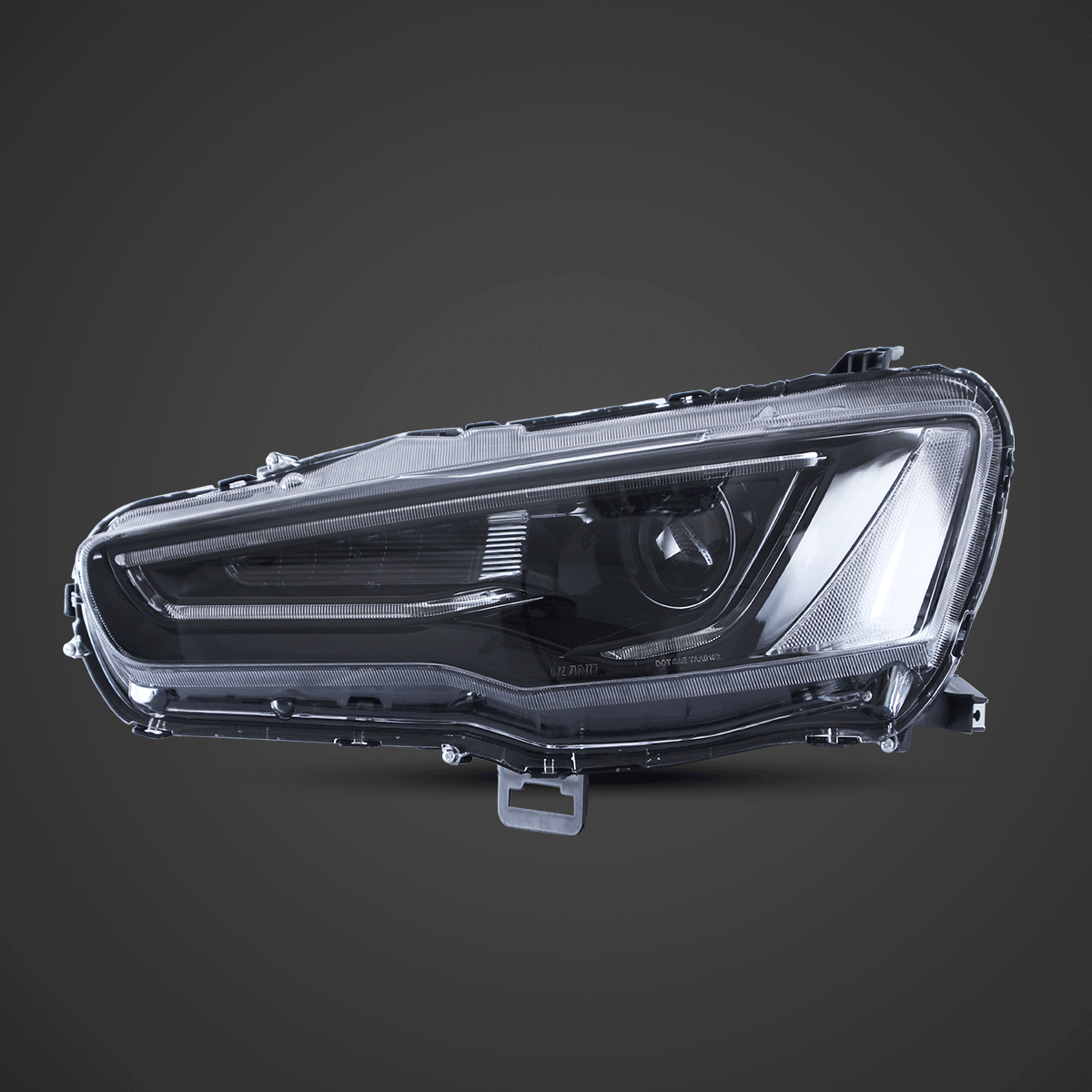 08-17 Mitsubishi Lancer / Evo X Vland Dual Beam Projector strålkastare med Demon Eyes Black - 2
