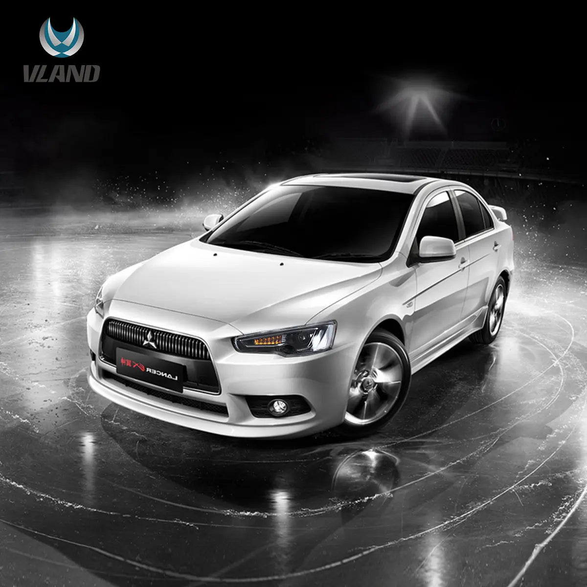 08-17 Mitsubishi Lancer / Evo X Vland Dual Beam Projector strålkastare med Demon Eyes Black - 10