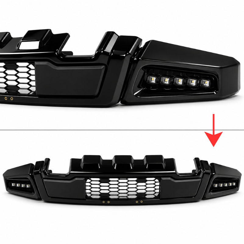 Främre stötfångare + LED-ljus – Raptor Style (F150 18-20) - 6