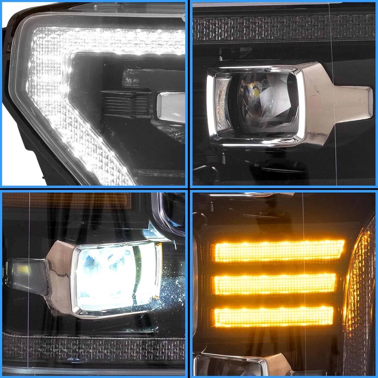 Full-LED strålkastare – Orange blinkers – Vland – Sats (F150 15-17) - 5