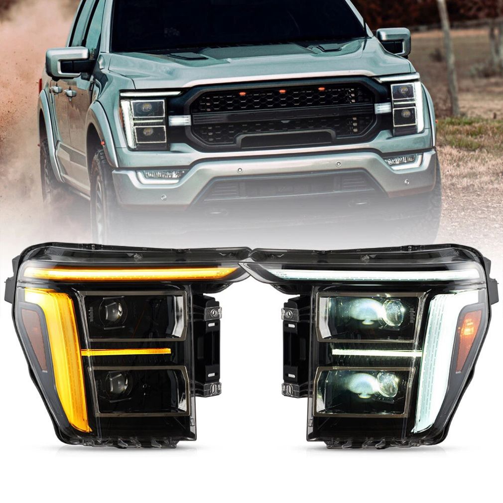 Full-LED Matrix-strålkastare – Vland – Orange blinkers – Sats (F150 21-23)