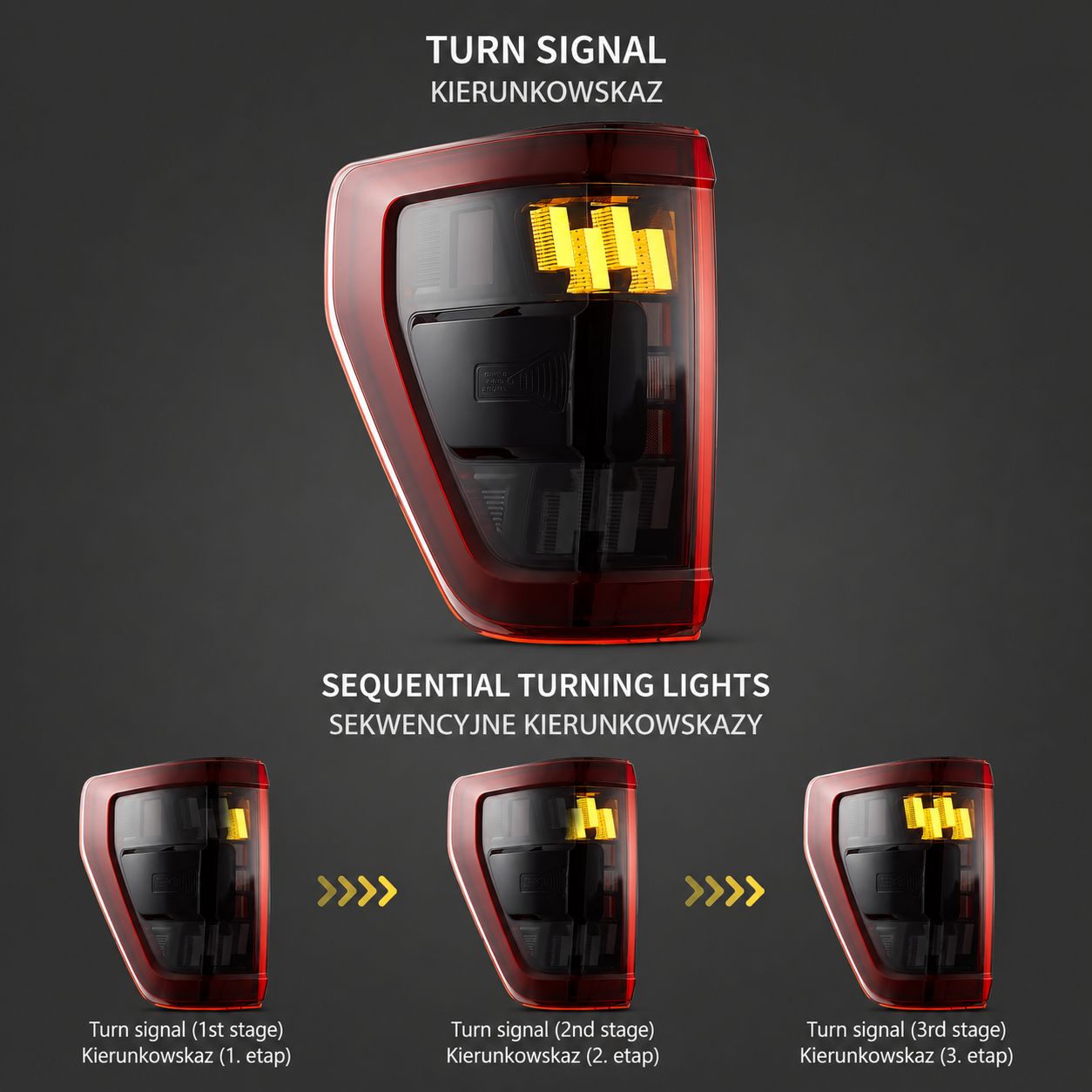 FULL LED Bakljus - Vland - Orange blinkers (F150 21-23) - 3