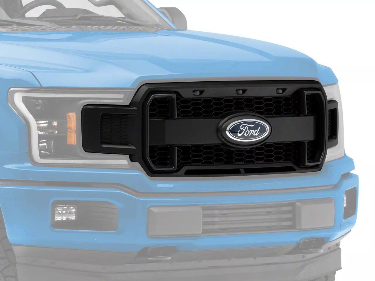 MP Concepts Övre grill med LED-belysning and DRL – Mattsvart (F150 18-20) - 10
