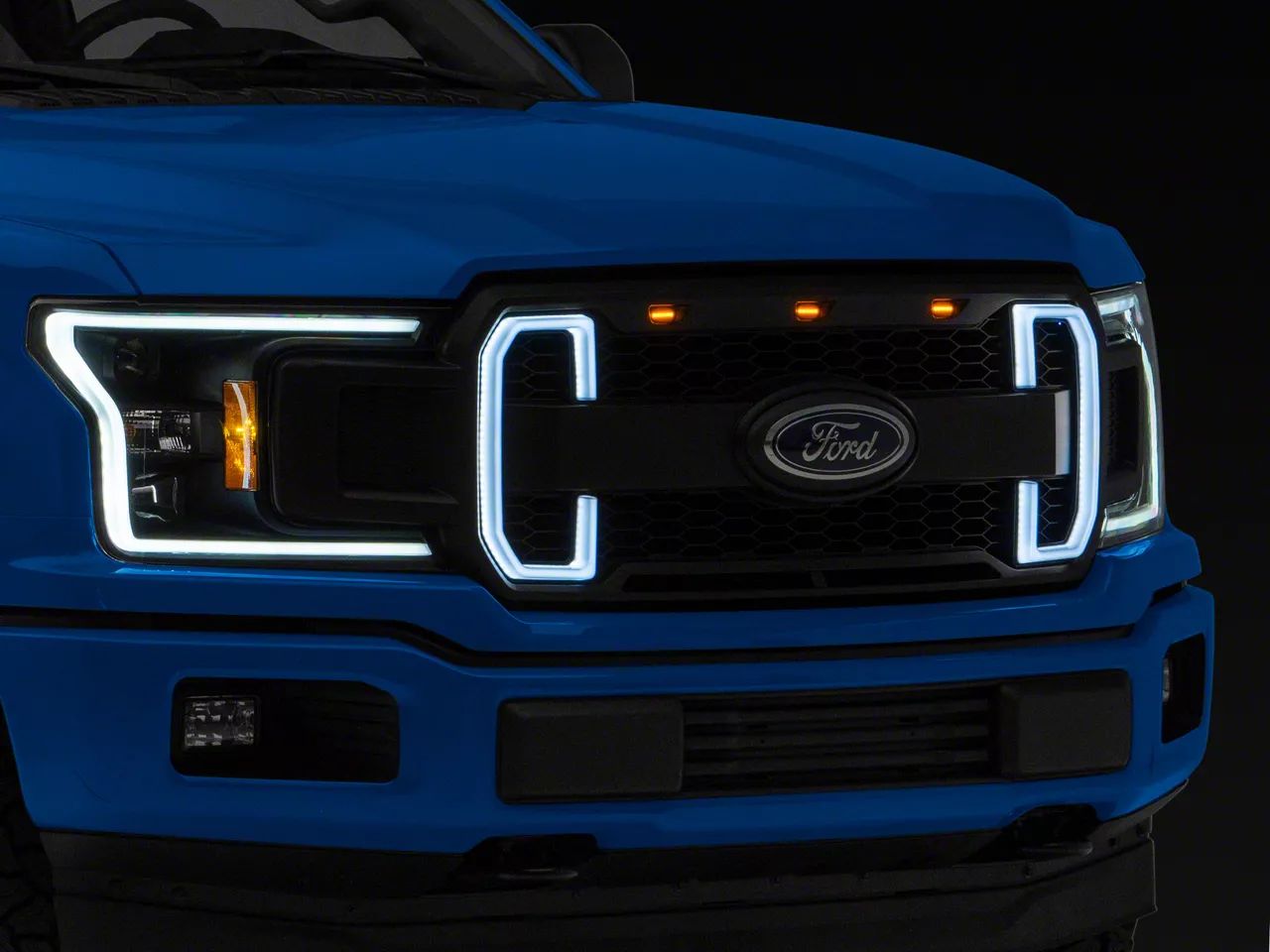 MP Concepts Övre grill med LED-belysning and DRL – Mattsvart (F150 18-20) - 11