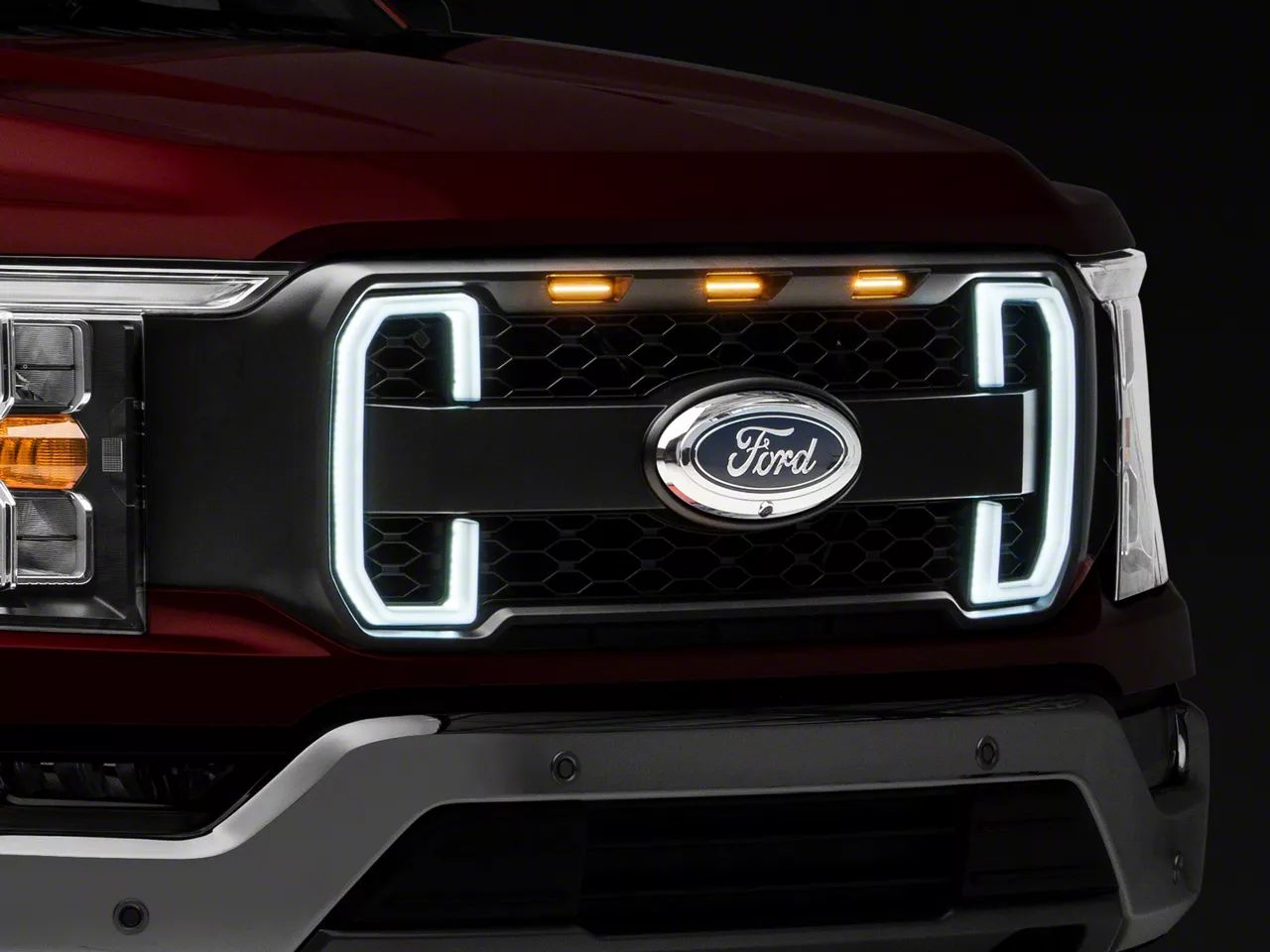 MP Concepts Övre grill med LED-belysning and DRL – Mattsvart (F150 21-23) - 8