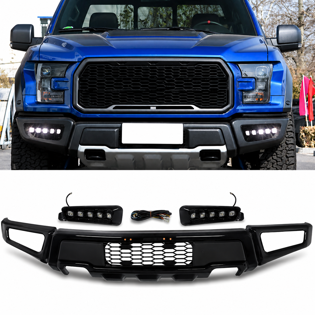 RAPTOR Style Främre stötfångare + LED-ljus (F150 15-17) - 2