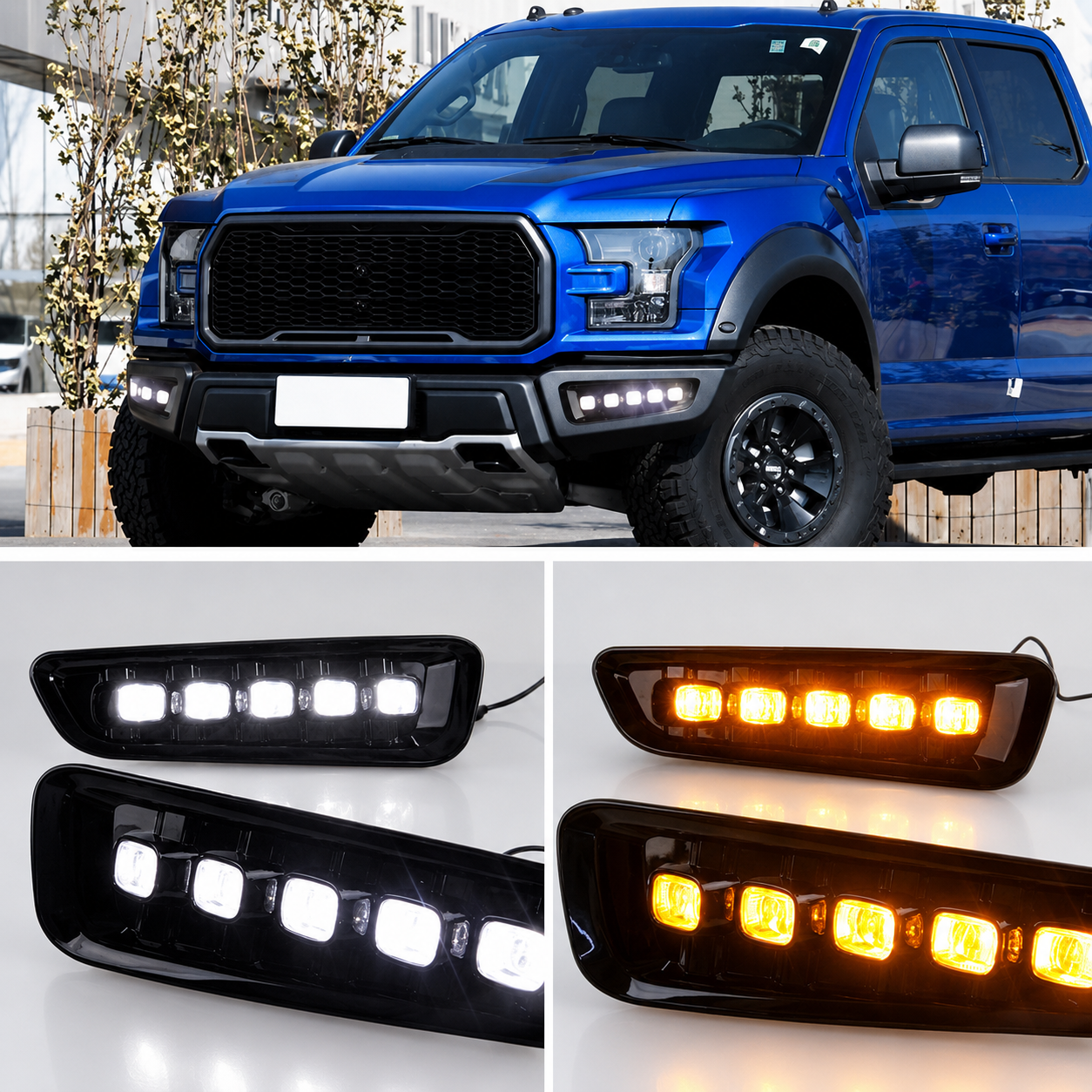 RAPTOR Style Främre stötfångare + LED-ljus (F150 15-17) - 3