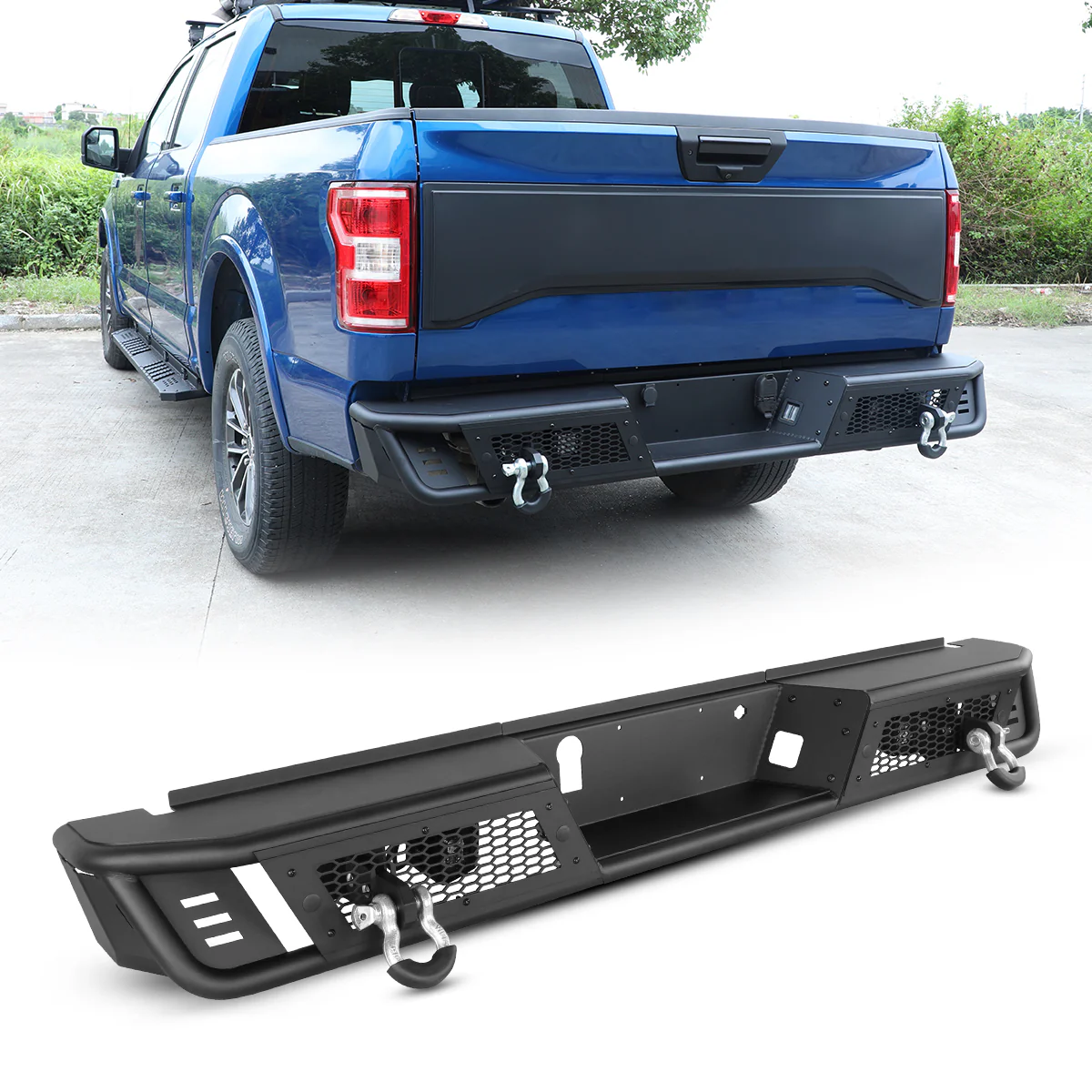 Bakre stötfångare – Off-Road Kentucky – D-Rings (F150 15-20) - 5