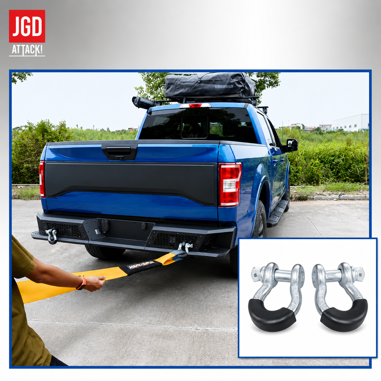 Bakre stötfångare – Off-Road Ohio – D-Rings (F150 15-20) - 6