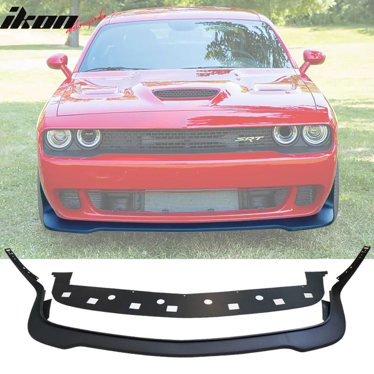 Frontläpp med distansplatta – Hellcat/SRT – mattsvart – Dodge Challenger 2015–2023 - 2