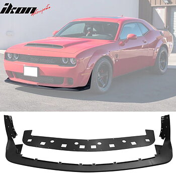 Frontläpp med distansplatta – Widebody – mattsvart – Dodge Challenger 2015–2023