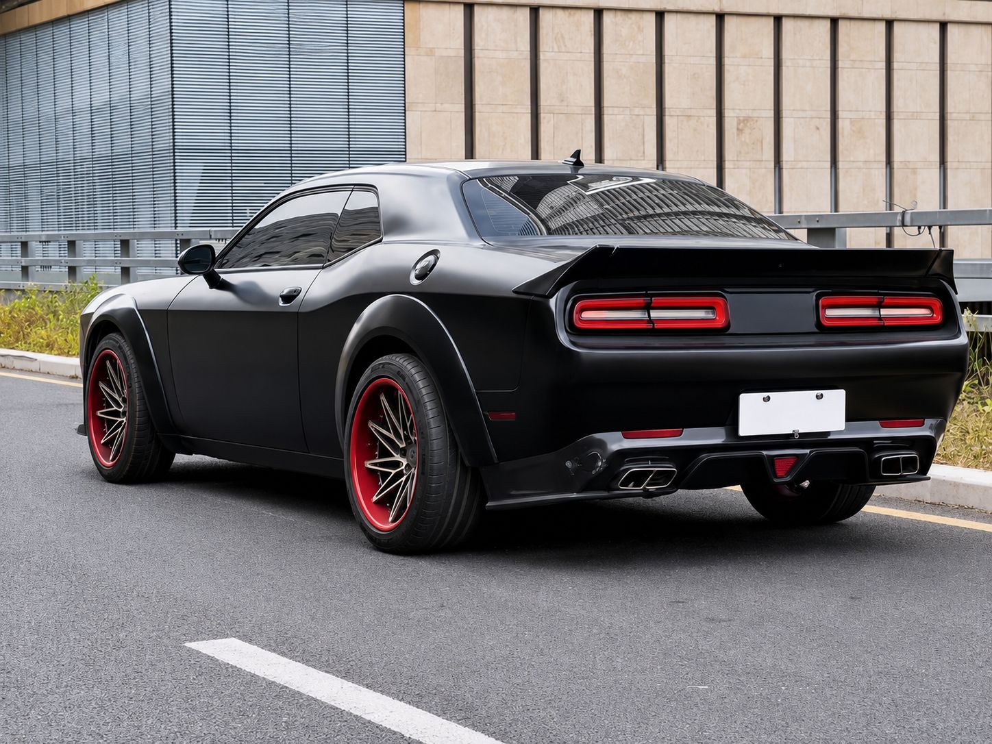 Bakspoiler – WIDE-stil – mattsvart – Dodge Challenger 2008–2023 - 7