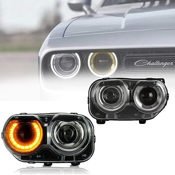 Halogenstrålkastare med LED-varselljus – par – Dodge Challenger 2015–2023